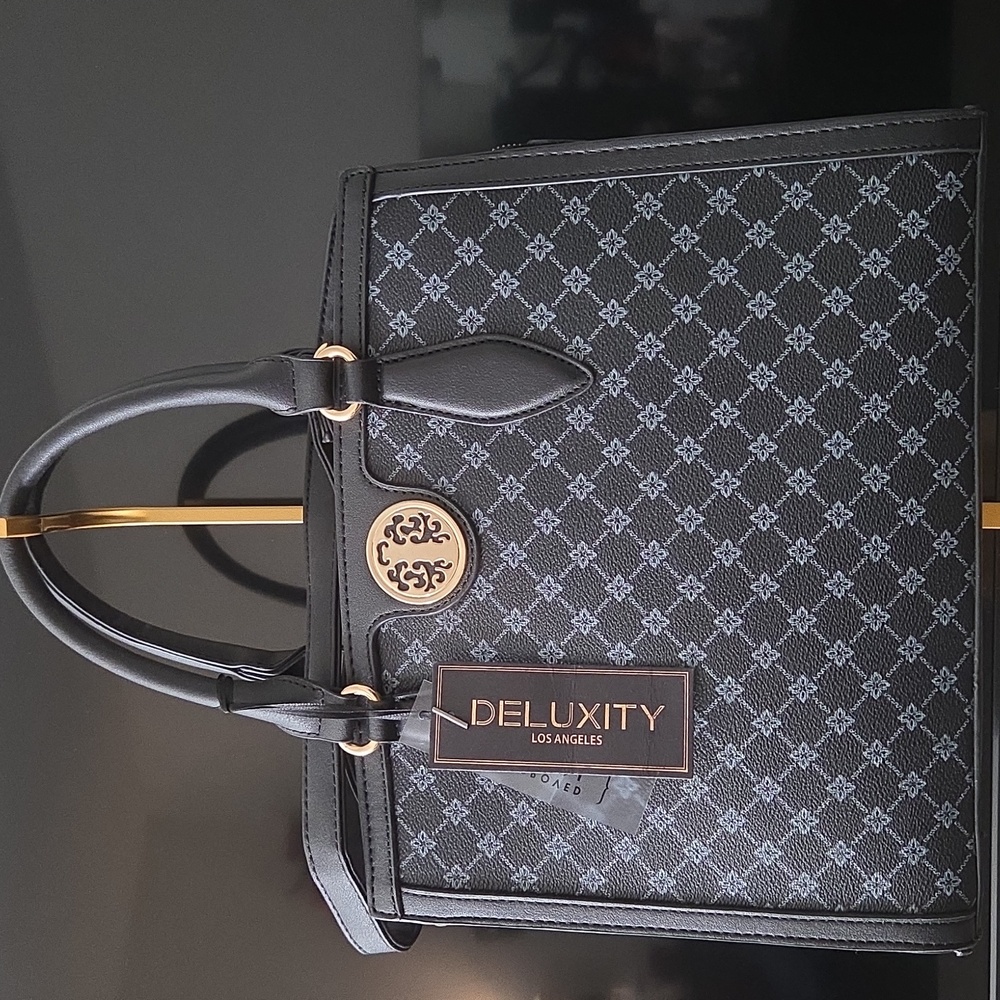 Stylish Black and Gray Vegan Satchel